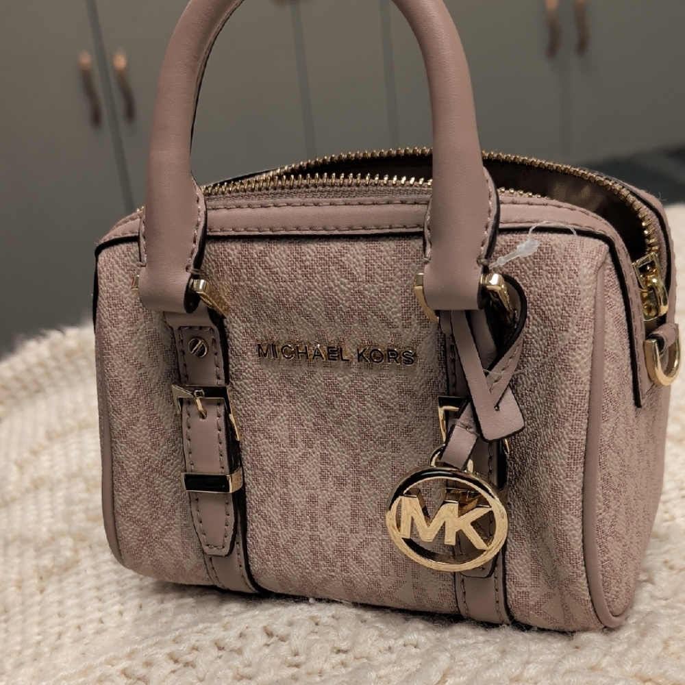Michael Kors Blush Mini Bag with Gold Accents